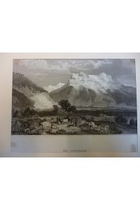 Stahlstich - Die Jungfrau ( Berg Schweiz Berner Alpen )