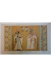 Farbiger Kunstdruck - (Ägypten Pharao ) König Amenophis I. und Gemahlin