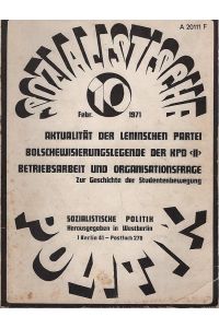 Sozialistische Politik; 4. Jahrgang, Heft 16, Februar 1972 : Theorie der Überakkumulation-Entwertung . . .
