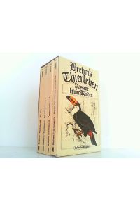 Brehm's Thierleben - Kassette in vier Bänden (KOMPLETT im Schuber) - Die Säugethiere/ Die Vögel/ Fische, Kriechthiere und Lurche.