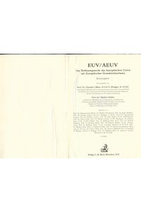 EUV/AEUV - Das Verfassungsrecht der Europäischen Union