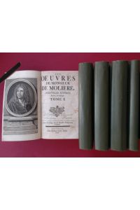 Les Oeuvres de Monsieur de Moliere (incomplete in 5 volumes, volume 4 is missing).