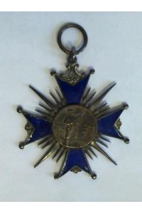 Emailliertes Ehrenkreuz mit Schützen, rückseitig Gravur L. Sch. München, 19. 6. (19)31