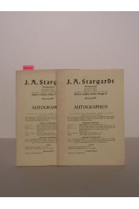 J. A. Stargardt. Autographen.   - Antiquariatskataloge Nr. 485 und Nr. 487.