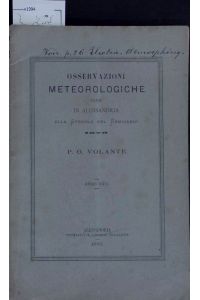 Osservazioni Meteorologiche Fatte In Alessandria Alla Specola Del Seminario 1879.