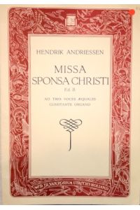 Missa sponsa Christi ed. B ad tres voces aequales comitante organo