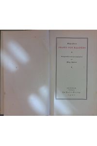 Schriften Franz von Baaders.   - Bücher der deutschen Mystik