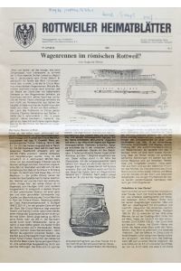 Rottweiler Heimatblätter, 47. Jg. , 1986, Nr. 3.