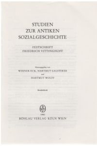 Der Lebensbericht des Paulinus von Pella. [Aus: Studien zur antiken Sozialgeschichte. Festschrift Friedrich Vittinghoff].