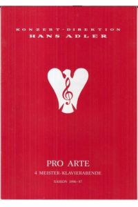 Programmheft zu: 1. Meister-Klavierabend - Horacio Gutierrez im Kammermusiksaal der Philharmonie, 3. Dezember 1996. - gespielt wurden Werke von Haydn, Schumann und Liszt. -