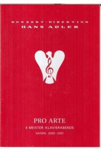 Programmheft zu: Meister-Klavierabend Anatol Ugorski, 1. Februar 2001 in der Philharmonie. - gespielt wurden Werke von Bach, Liszt, Alexander Skrjabin und Schubert. -