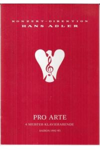 Programmheft zu: 2. Meister-Klavierabend - Cyprien Katsaris im Kammermusiksaal der Philharmonie, 1. November 1992. - gespielt wurden Werke von Mozart, Sigismund Thalberg, Chopin und Cyprien Katsaris. -