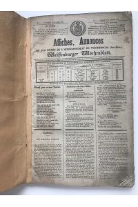 Affiches, Annonces et avis divers de l'arrondissement de Wissembourg. (Bas-Rhin. ) - Weissenburger Wochenblatt.