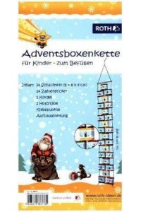 ROTH Adventskalender zum Befüllen - 24 Adventsboxenkette für Kinder mit 24 Boxen zum befüllen