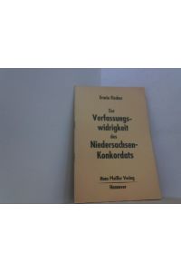 Zur Verfassungswidrigkeit des Niedersachsen-Konkordats.   - Ein öffentlicher Vortrag.