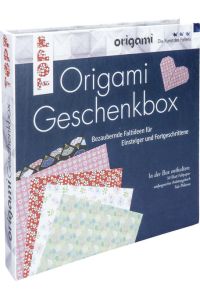 Origami Geschenkbox: Buch mit Faltanleitungen, 50 Faltblättern und einem Falz-Plektron (Buch plus Material)