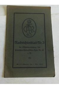 Nachrichtenblatt Nr. 3 der Offiziervereinigung des Cleveschen Feldartillerie-Rgts. Nr. 43 e. V.