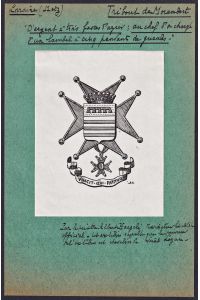 De la Bibliotheque Henri Tribout de Morembert - Lorraine / Wappen blason coat of arms armorial bookplate Exlibris ex-libris Ex Libris