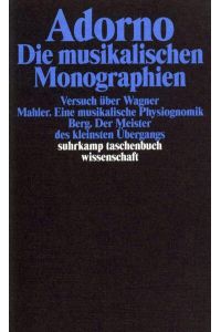 Gesammelte Schriften in 20 Bänden: Band 13: Die musikalischen Monographien (suhrkamp taschenbuch wissenschaft)