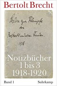 Notizbücher; Band 1: Notizbücher 1 - 3 * 1918 - 1920,