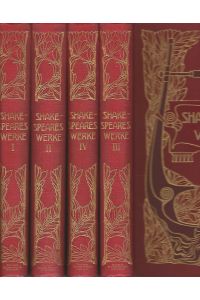Shakespeare's sämmtliche Werke. Band 1 bis Band IV.   - Eingeleitet und übersetzt von A.W. Schlegel... Illustriert von John Gilbert.