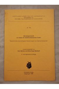 Minimalgrammatik zu Arbeit mit Mittelhochdeutschen Texten.