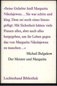 Der Meister und Margarita. Roman. Aus dem Russischen von Thomas Reschke.
