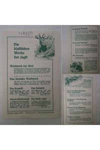 Original-Verlags Werbefaltblatt „Die klassischen Werke der Jagd“