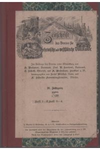 Zeitschrift des Vereins für rheinische und westfälische Volkskunde. 26. Jahrgang 1929 und 30. Jahrgang 1930.