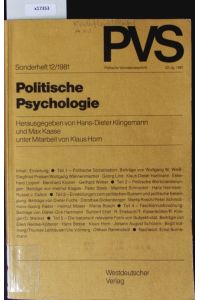 Politische Psychologie.   - Politische Vierteljahresschrift.