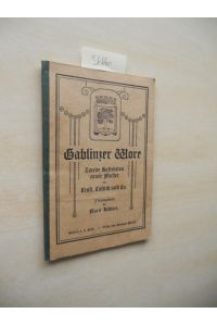 Gablinzer Wore.   - Zweite Kollektion neuer Muster vo Ernst, Lostich und Co..