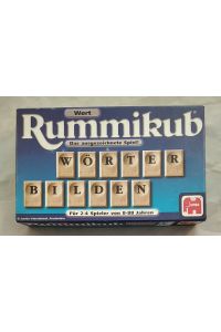 JUBO 03462: Rummikub Wort - Das ausgezeichnete Spiel (Kompakt)[Wort-Lege-Spiel].   - Achtung: Nicht geeignet für Kinder unter 3 Jahren.