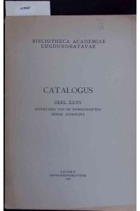 Catalogus.   - Deel XXXV