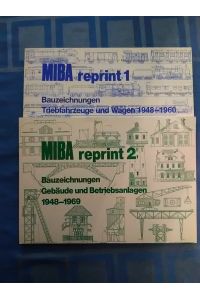 MIBA reprint 1 und 2 (2 Bände) Band 1: : Bauzeichnungen Triebfahrzeuge und Wagen 1948-1960. Band 2: Bauzeichnungen Gebaude und Betriebsanlagen 1948-1969.