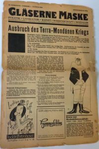 Gläserne Maske.   - Politik / Literatur / Kunst / Wissenschaft / Soziales. 12. Jahrgang - Nummer 1 - Januar 1930. Festzeitung.