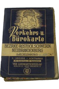 Verkehrs- u. Bürokarte Bezirke: Rostock, Schwerin, Neubrandenburg (Mecklenburg)