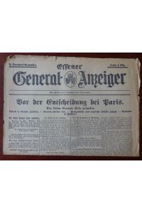 Essener General-Anzeiger. 2. (Sonder)-Ausgabe. 14. September 1914.   - Schlagzeile: Vor der Entcheidung bei Paris.