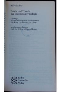 Praxis und Theorie der Individualpsychologie.