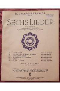 Sechs Lieder nach Gedichten von Clemens Brentano. Opus 68 No. 5 AMOR für eine Singstimme und Klavier (Tief D-dur)