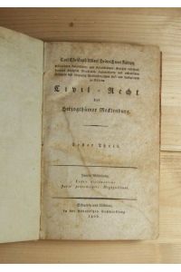Civil-Recht der Herzogthümer Mecklenburg. Erster Theil. Zweite Abtheilung. Codex diplomaticus Juris provincialis Megapolitani