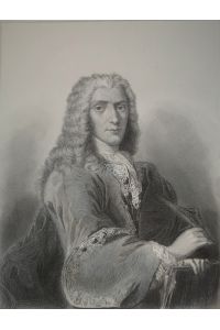 Kupferstich 1839. Portrait Voltaire (1694-1778).