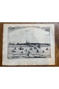 EMBDEN / Emden. Gesamtansicht. Original Kupferstich aus dem Städte-Atlas von Bertius von 1616.