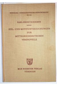 Stil- und Motivuntersuchungen zur mittelhochdeutschen Versnovelle. = Hermaea - Germanistische Forschungen, Neue Folge. Band 26. (auf dem fliegenden Vorsatzblatt Widmung des Autors für den Germanisten Arend Mihm (1936-2023).