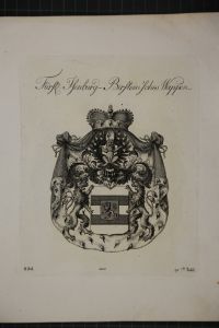 Fürstl. Isenburg-Bierstein'sches Wappen. Kupferstich aus dem Wappenwerk von Tyroff, unten datiert: