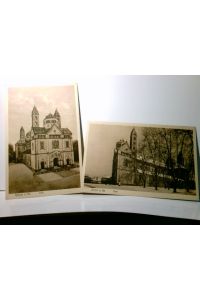 Speyer am Rhein. Dom. 2 x Alte Ansichtskarte / Postkarte s/w, ungel. , um 1915 / 20 ?. 2 x Gebäudeansicht - verschiedene Perspektiven.