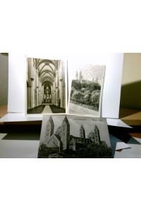 Speyer am Rhein. Gedächniskirche. 3 x Alte Ansichtskarte / Postkarte s/w, ungel. u. gel. 1921. 2 x Gebäudeansicht. 1 x Innenansicht - Mittelschiff mit Blick zum Chor.
