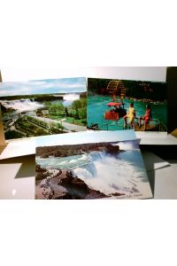 Canada / Kanada. Ontario. Niagara Falls. 3 x Alte Ansichtskarte / Postkarte farbig, ungel. , ca 80ger Jahre ?. 1 x NF as seen from the Gorge Tower. 1 x Aero Car. 1 x The World´s Honeymoon Capital.