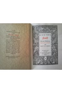 mit einer Einleitung Faust und die Kunst von Max von Boehn. Hundertjahrs-Ausgabe von Goethes s Faust.
