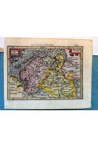 Comte d' Embden & Oldenburg. Altkolorierte Kupferstich-Karte von Gerard Mercator .