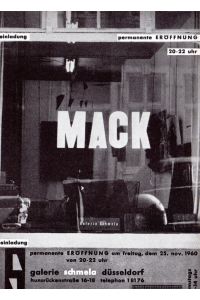 Mack. [Einladung] Galerie Schmela, Düsseldorf, 25. November 1960.